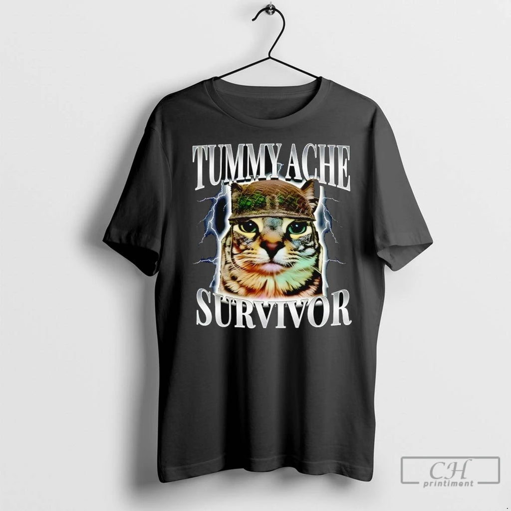Tummy Ache Survivor Cat T Shirts