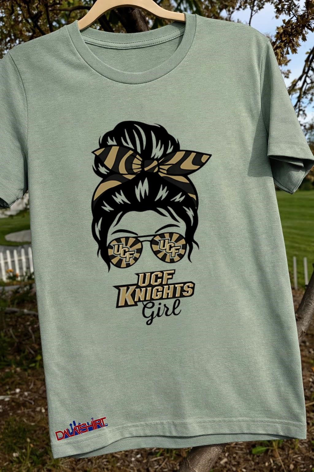 UCF Knights Girl Sunglasses Messy Bun shirt