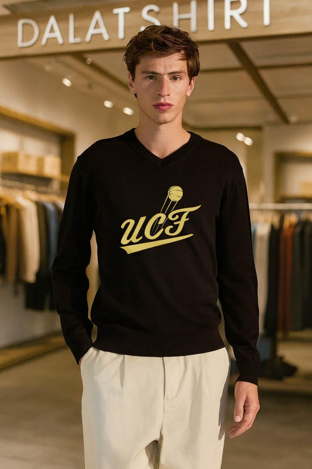UCF Knights Script Graphic with Basketball Motion shirt