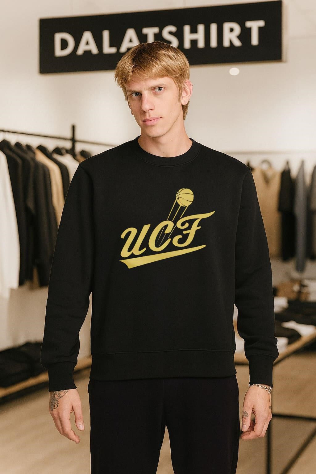 UCF Knights Script Graphic with Basketball Motion shirt