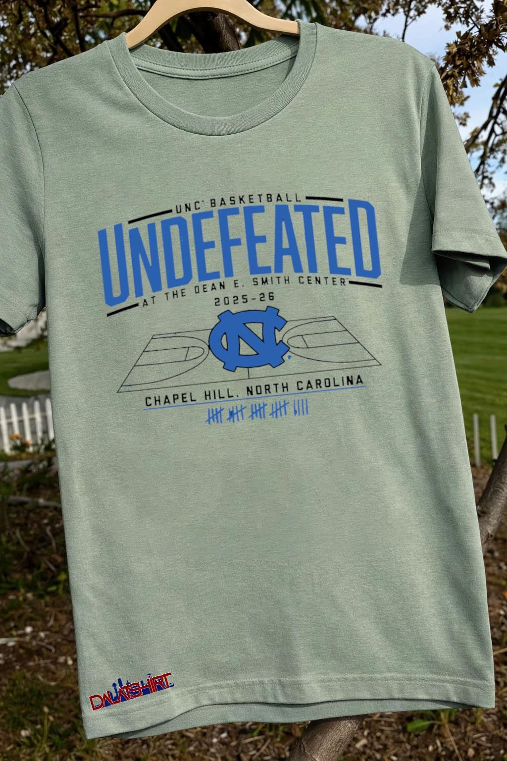 UNC Basketball Undefeated Dean E. Smith Center Tar Heels shirt