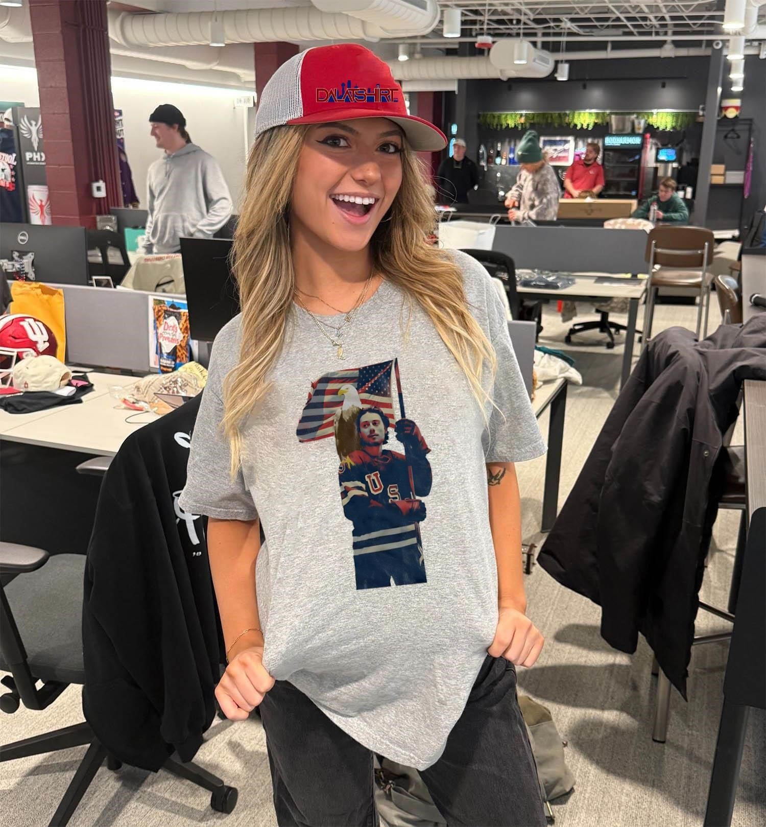 USA Hockey Player Eagle and American Flag shirt