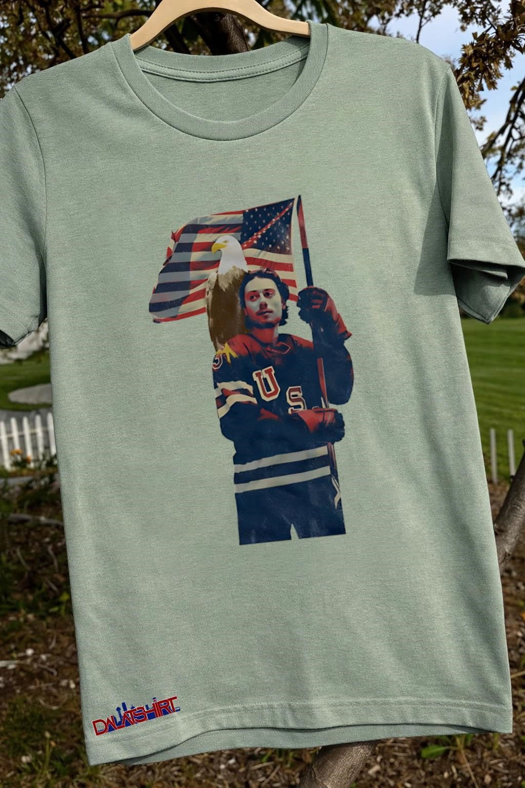 USA Hockey Player Eagle and American Flag shirt