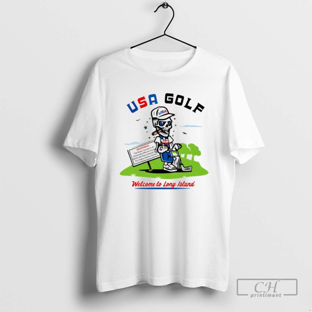 Usa Golf Welcome To Long Island Skeleton Smoking T Shirts