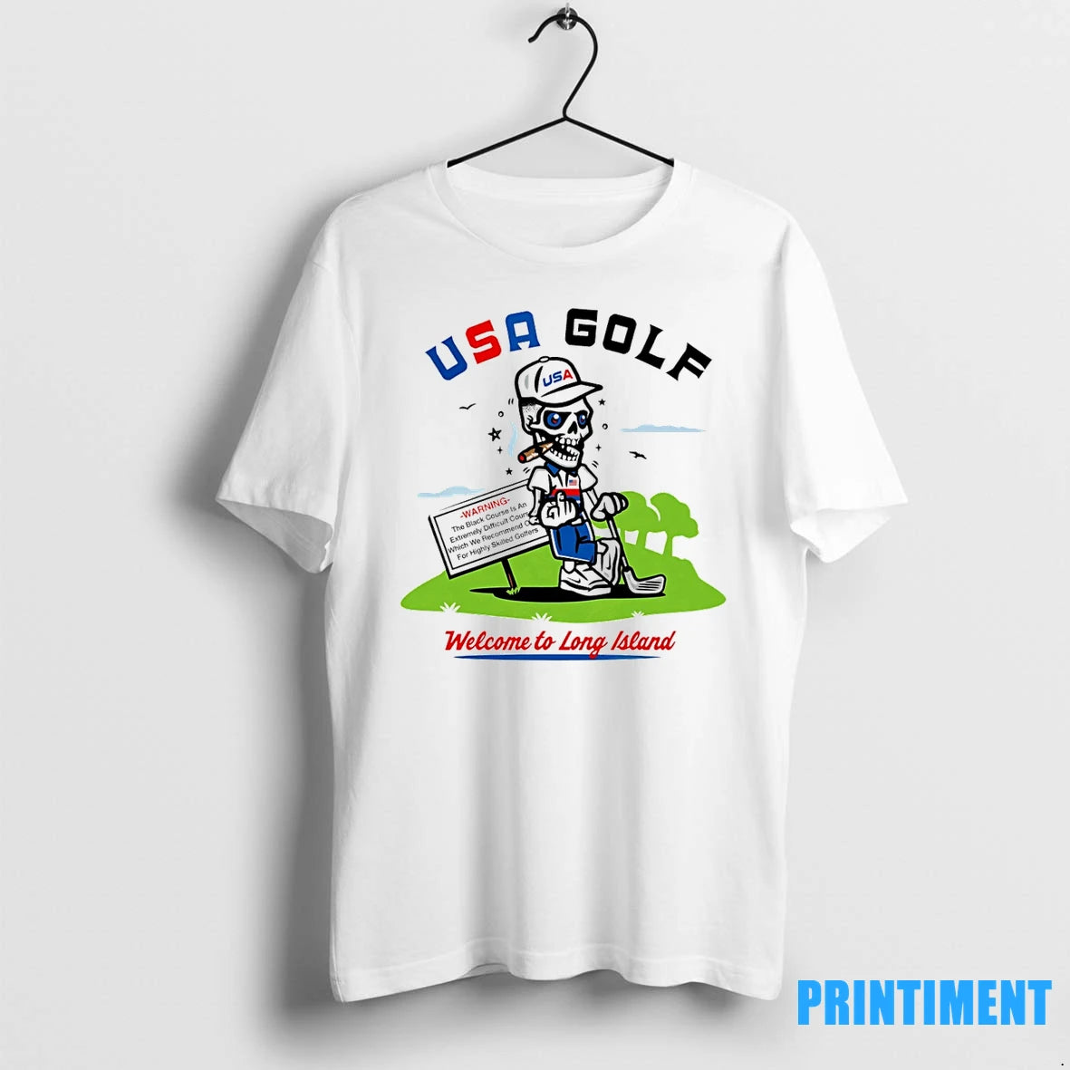 Usa Golf Welcome To Long Island Skeleton Smoking Tshirts Sweater