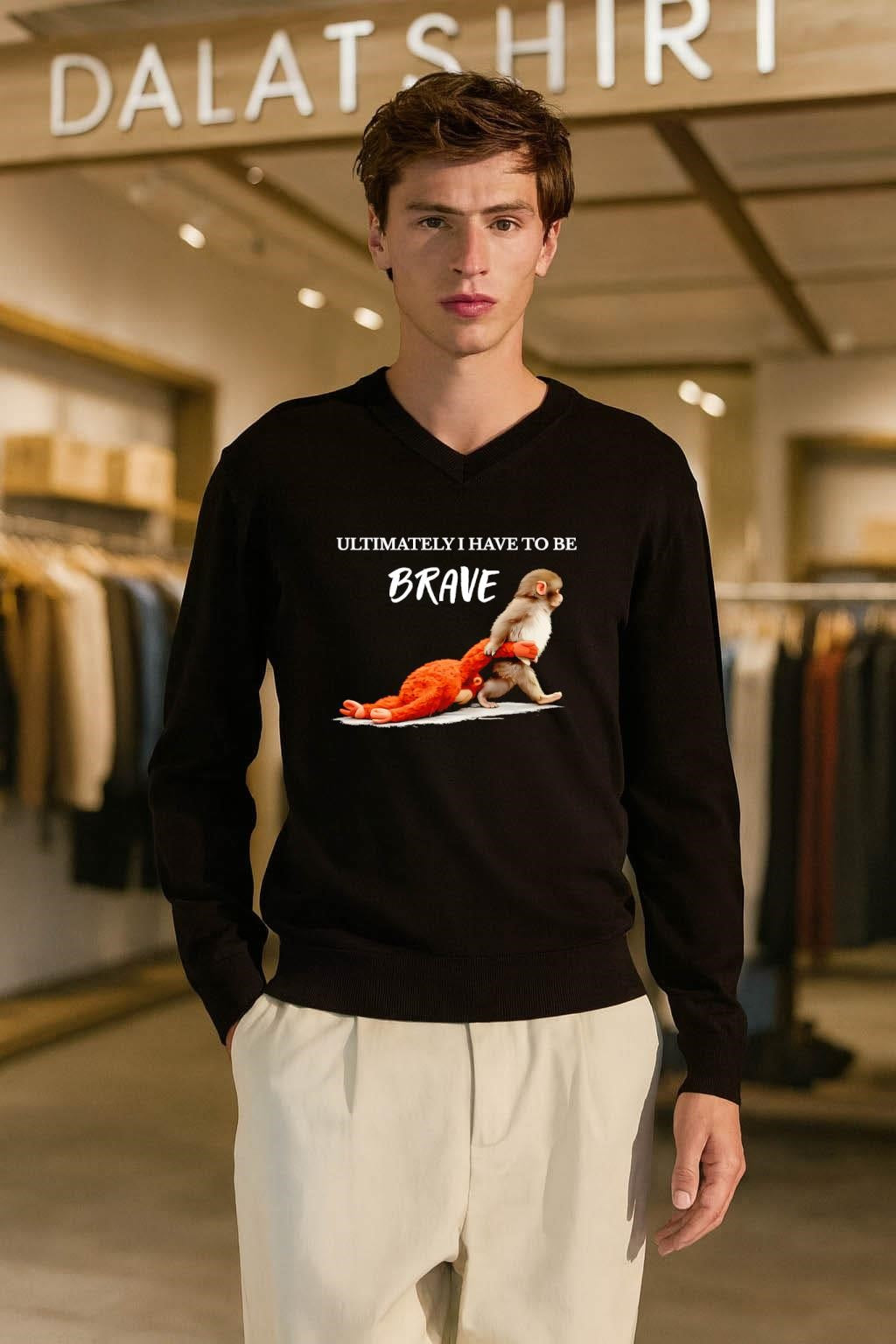 Ultimately I Have To Be Brave Monkey Dragging Plush shirt