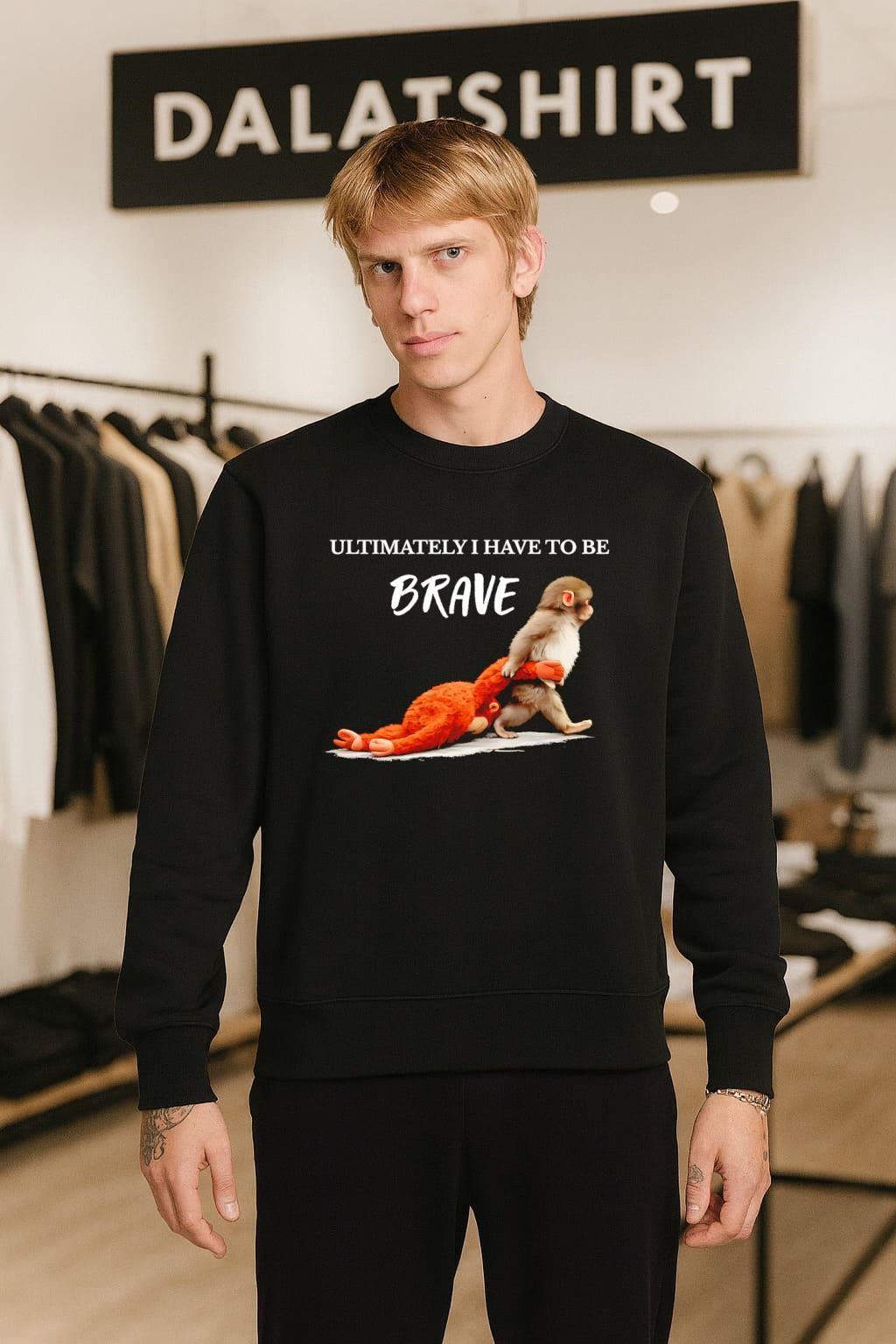 Ultimately I Have To Be Brave Monkey Dragging Plush shirt