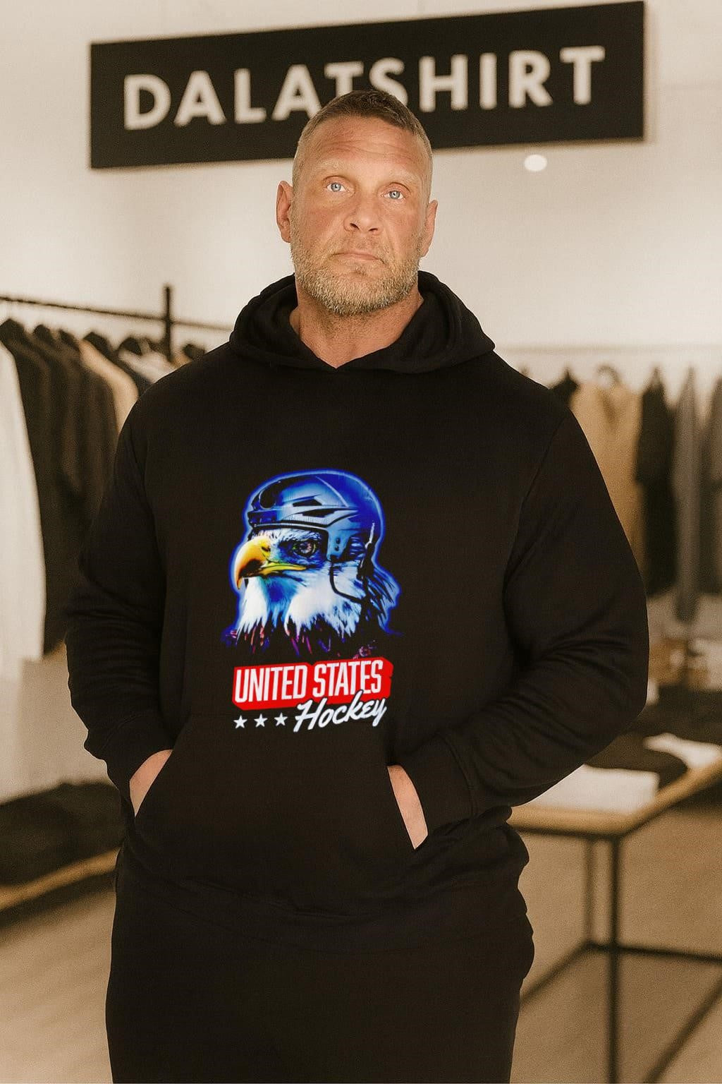 United States Hockey Eagle in Helmet with Stars shirt