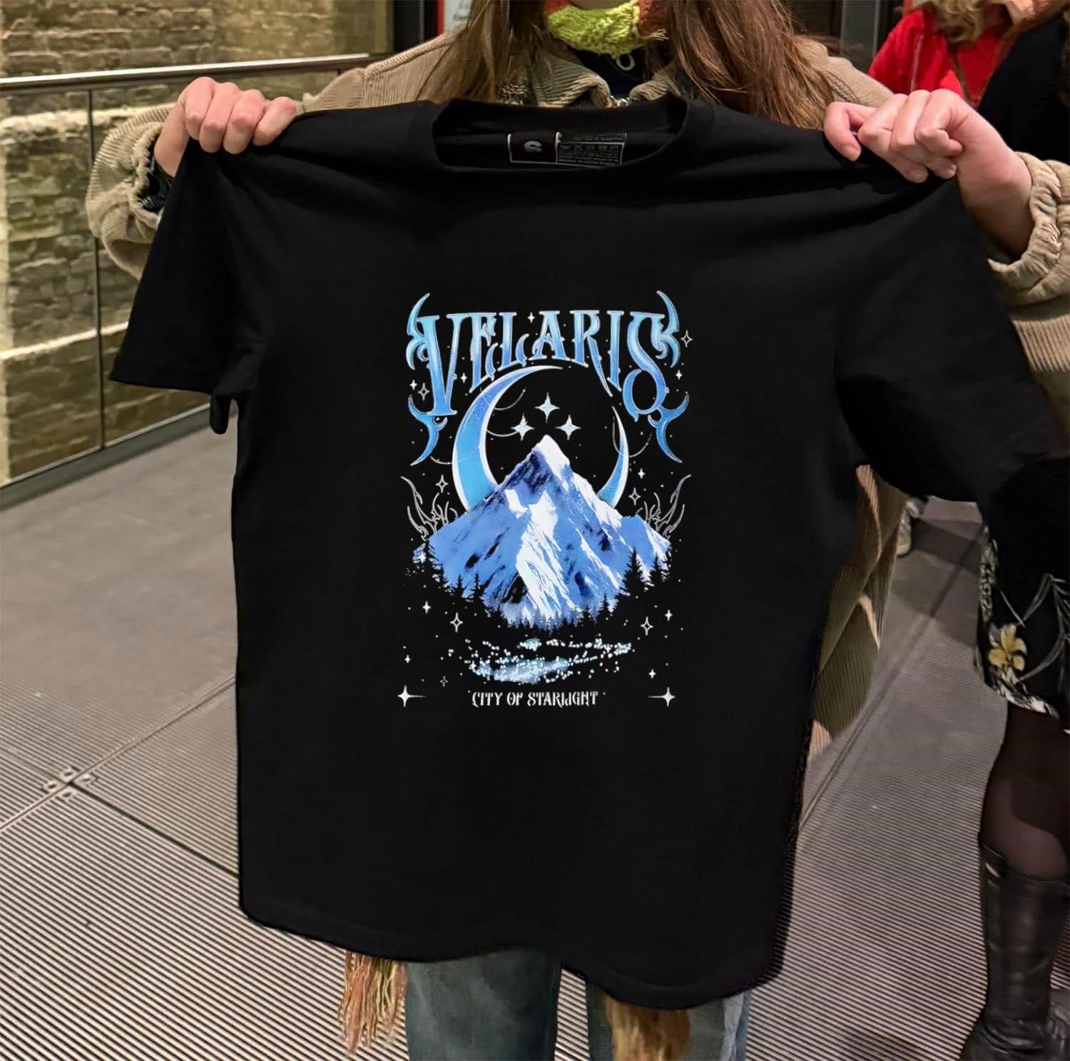 Velaris City Of Starlight Mountain Moon Stars Fantasy shirt
