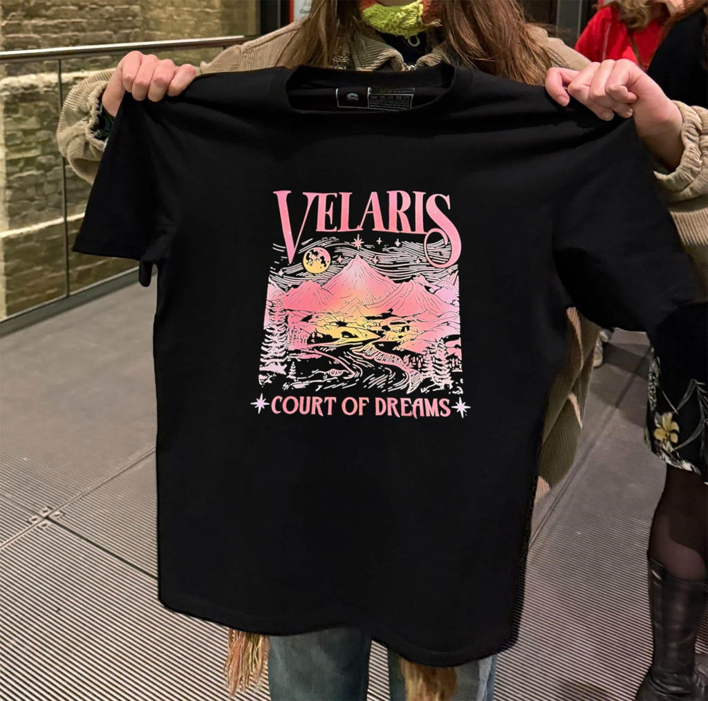 Velaris Court of Dreams Mountains Moon Night Fantasy Bookish shirt