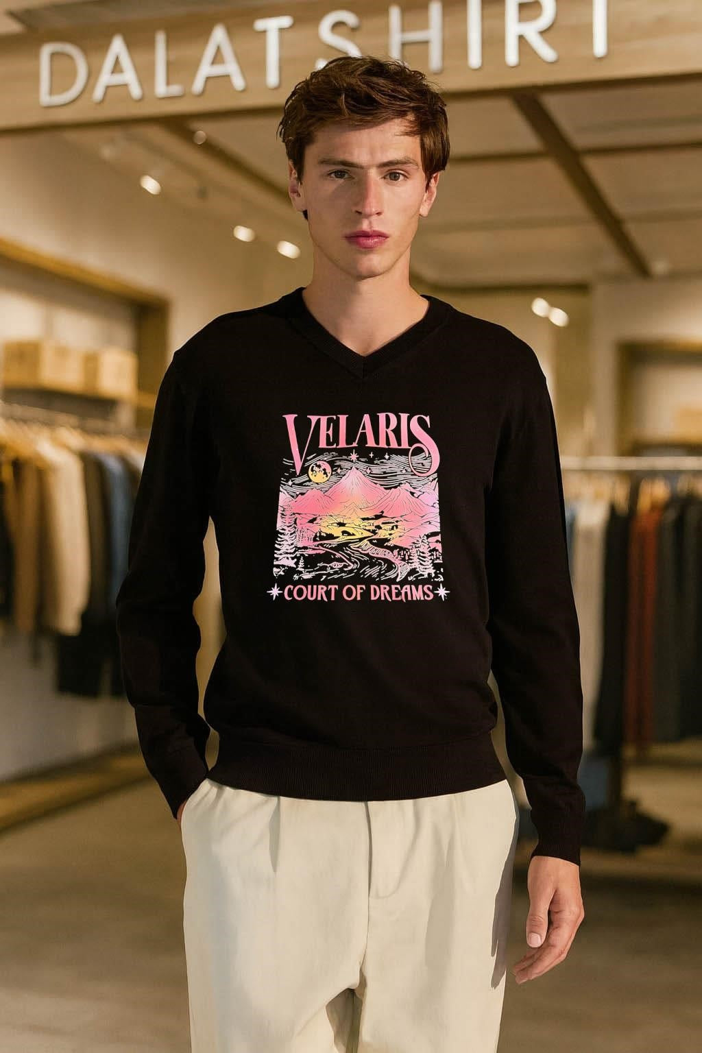 Velaris Court of Dreams Mountains Moon Night Fantasy Bookish shirt