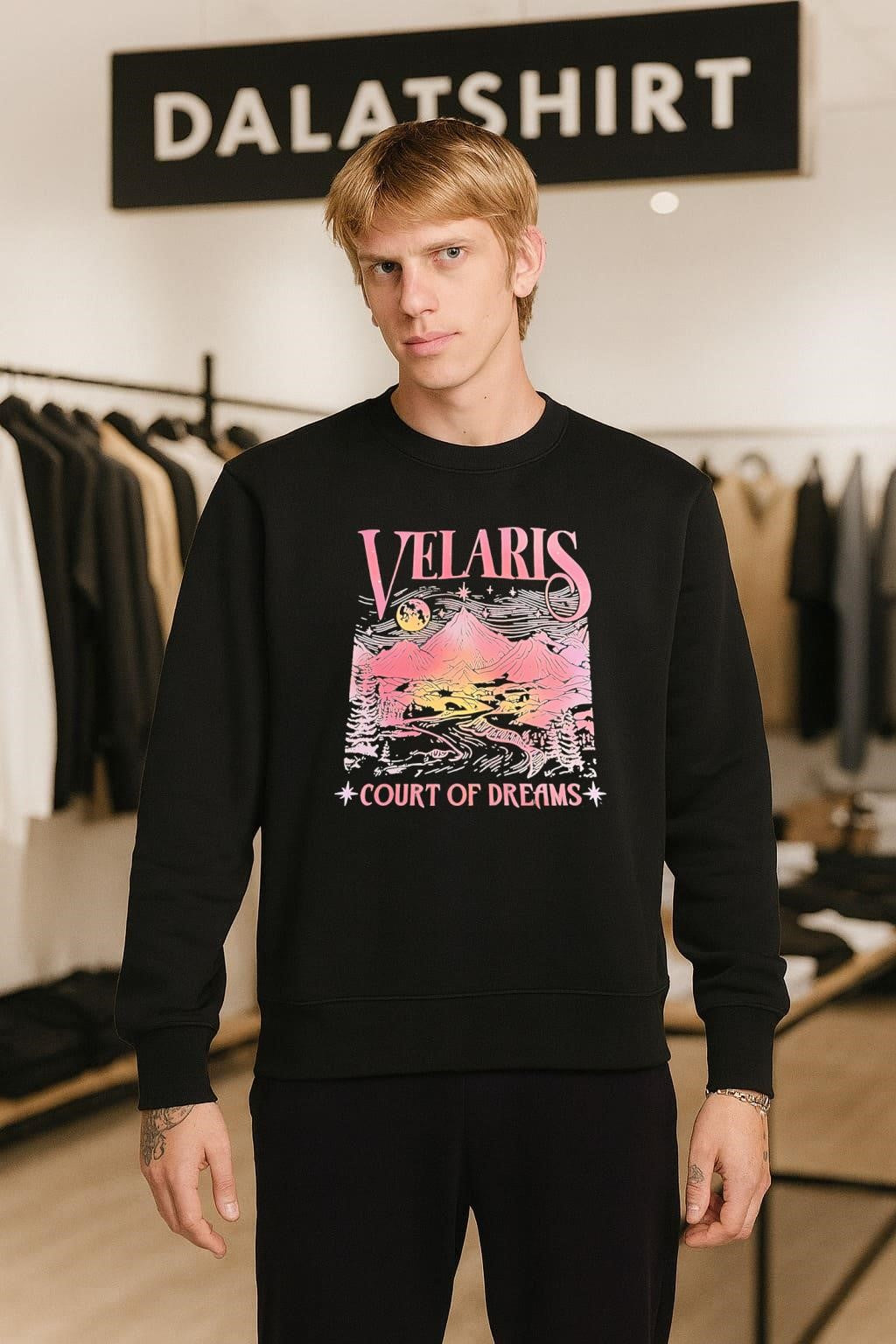 Velaris Court of Dreams Mountains Moon Night Fantasy Bookish shirt