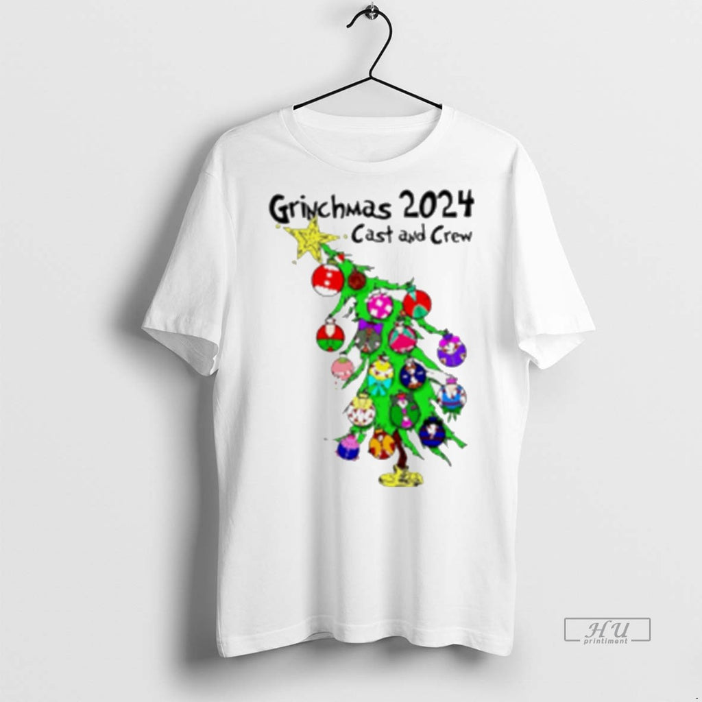 Viral Christmas Grinchmas Cast And Crew White Tee Shirt Sweater