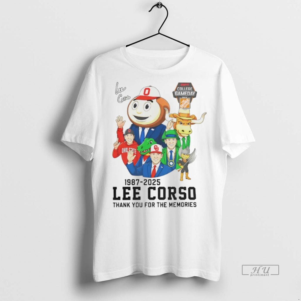 Viral Coach Lee Corso 1987 2025 Thank You For The Memories Tee Shirt Sweater