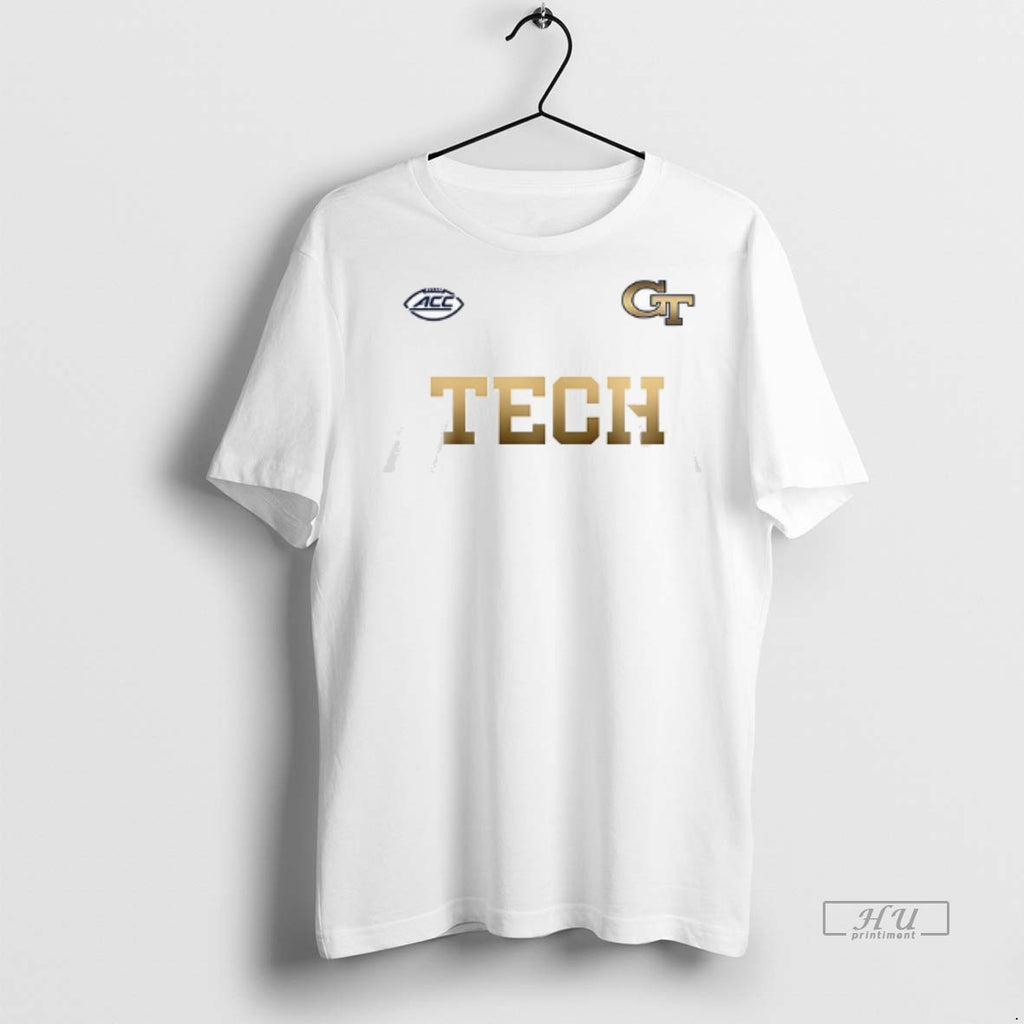 Viral Georgia Tech Yellow Jackets Golden Logo Double Sided Tee Shirt Sweater