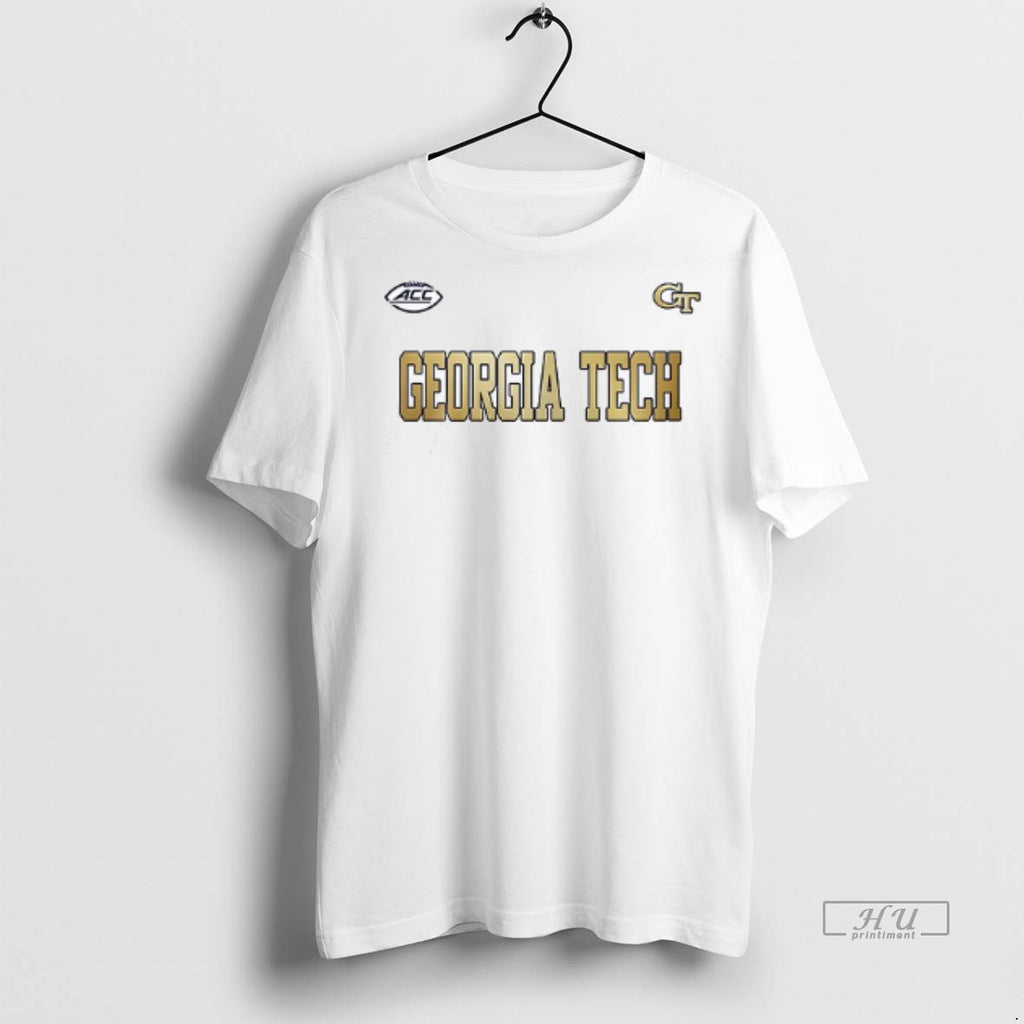 Viral Georgia Tech Yellow Jackets Golden Wordmark Double Sided Tee Shirt Sweater
