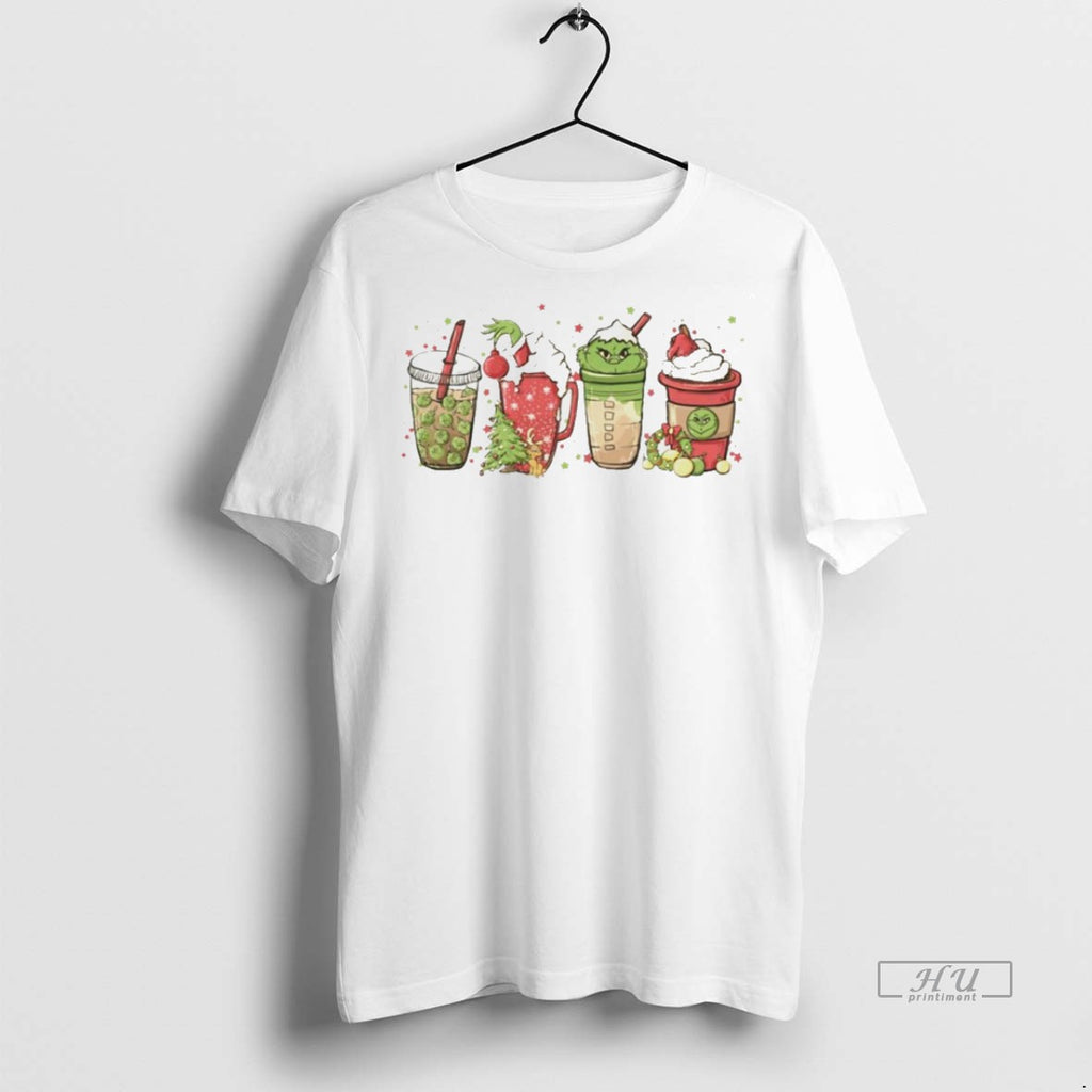 Viral Grinch Coffee Christmas White Tee Shirt Sweater