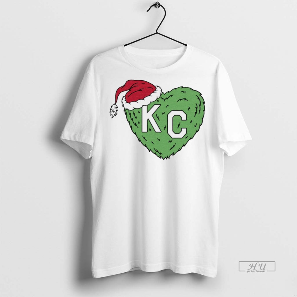 Viral Grinch Kc Heart Christmas White Tee Shirt Sweater