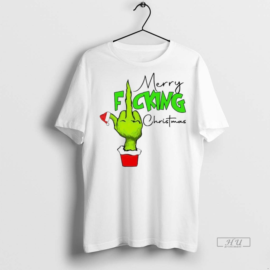 Viral Grinch Merry F Cking Christmas White Tee Shirt Sweater