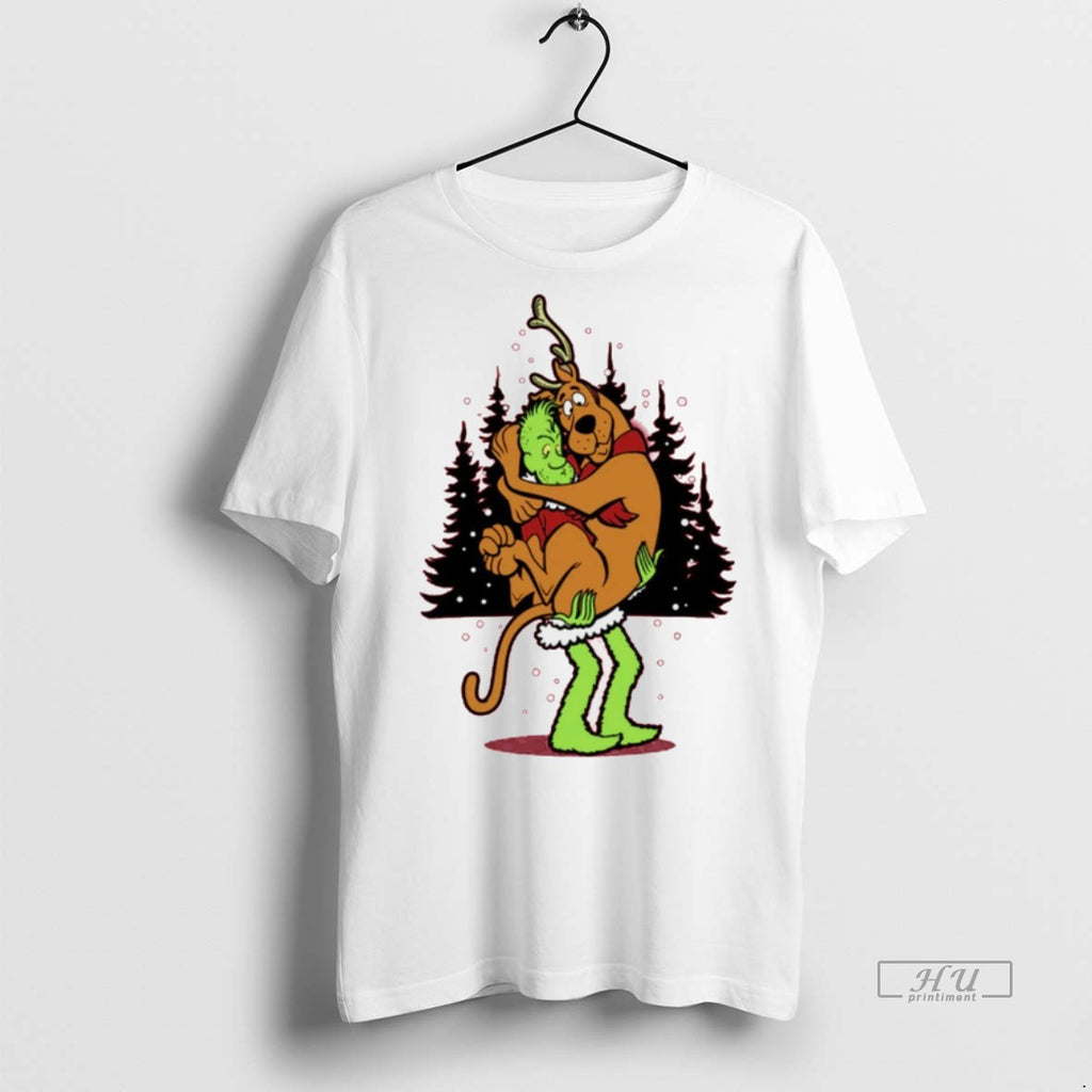 Viral Grinch And Scooby Doo Shaggy Grinch Funny Christmas White Tee Shirt Sweater