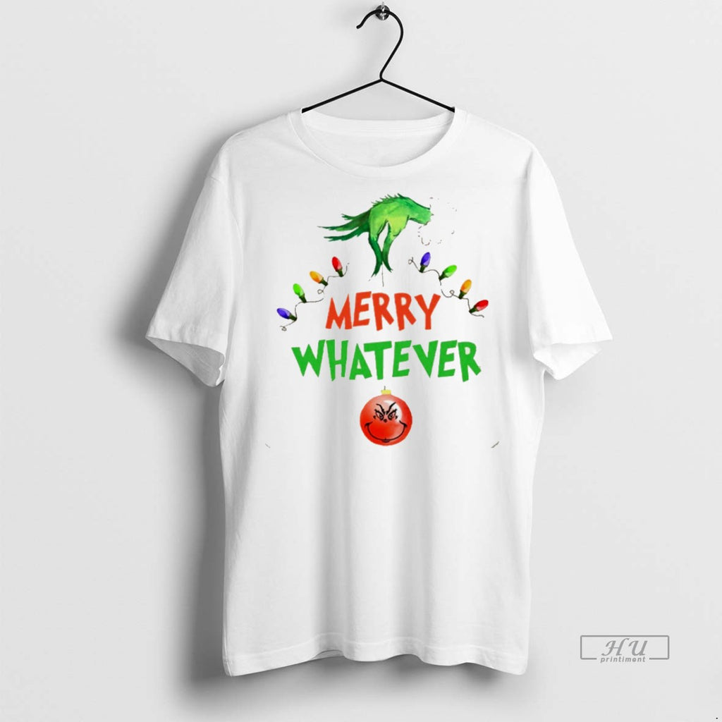 Viral Grinch Green Monster Merry What Christmas White Tee Shirt Sweater