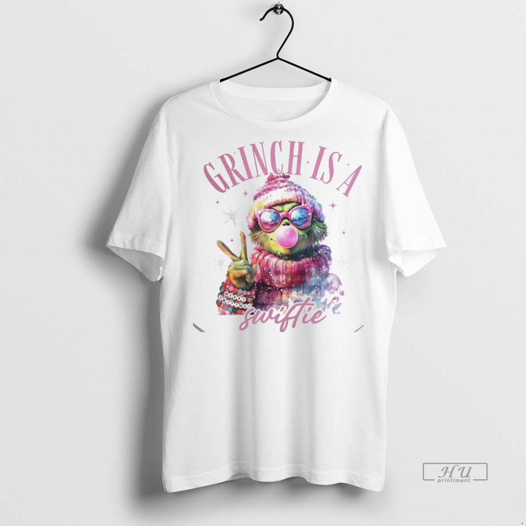 Viral Grinch Is A Swiftie Pink Grinch Merry Grinchmas White Tee Shirt Sweater