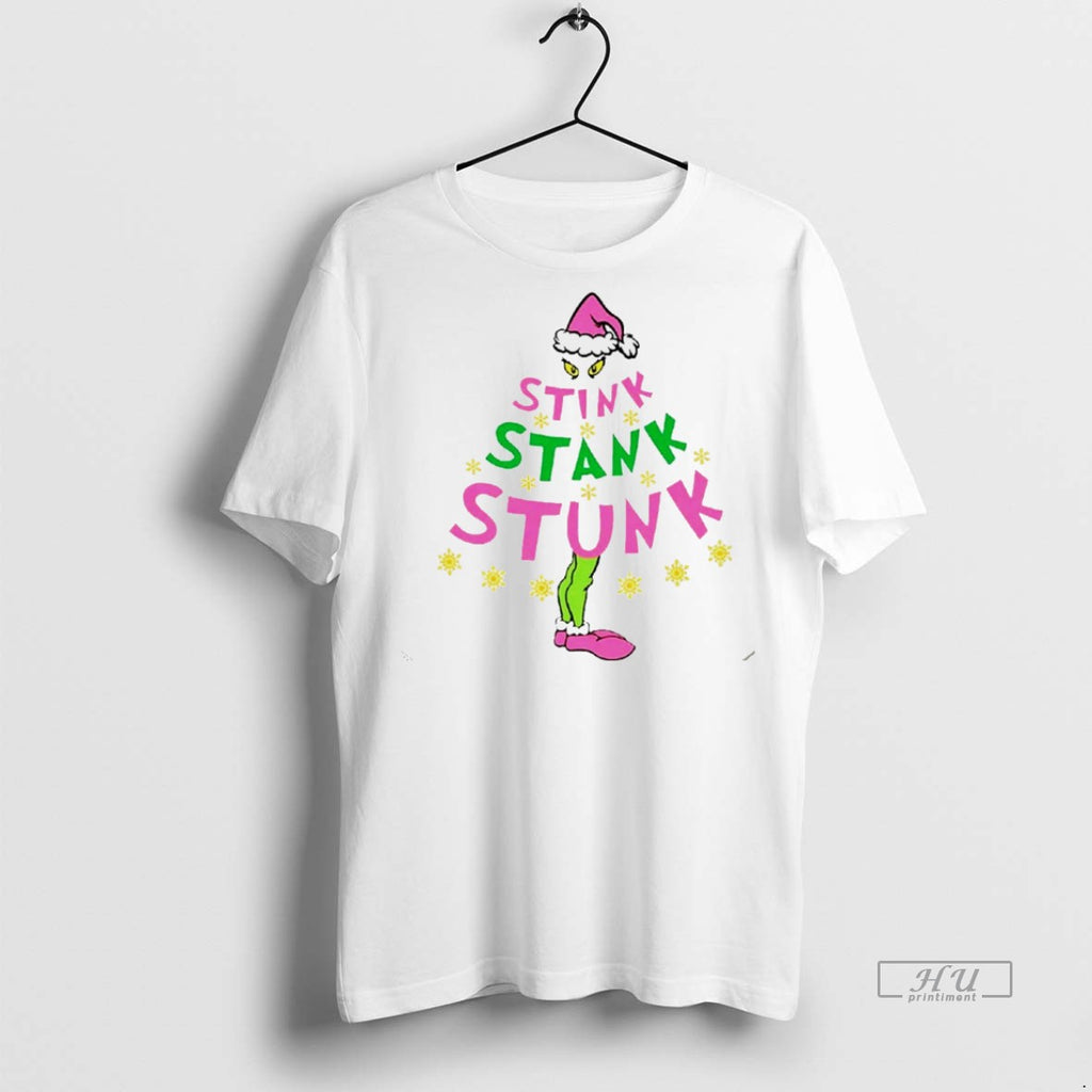 Viral Grinch Stink Stank Stunk Christmas White Tee Shirt Sweater