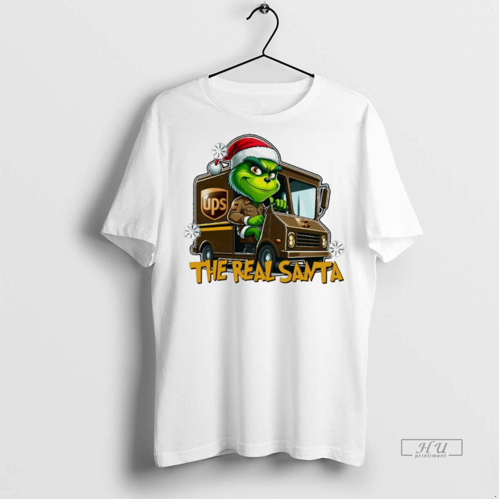 Viral Grinch The Real Santa Ups White Tee Shirt Sweater