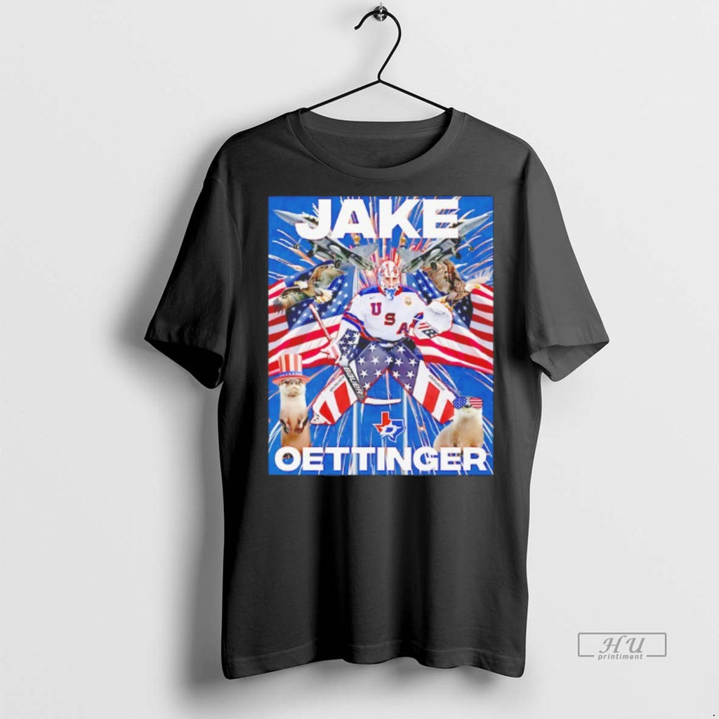 Viral Jake Oettinger American Flag Eagle Fireworks Patriotic Tee Shirt Sweater