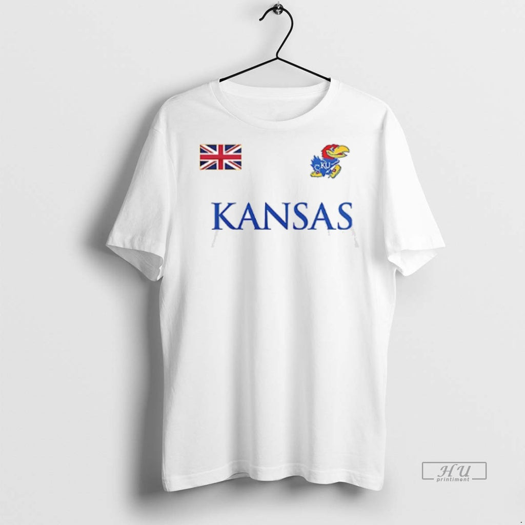 Viral Kansas Jayhawk Football London Game Uk Flag Double Sided Tee Shirt Sweater