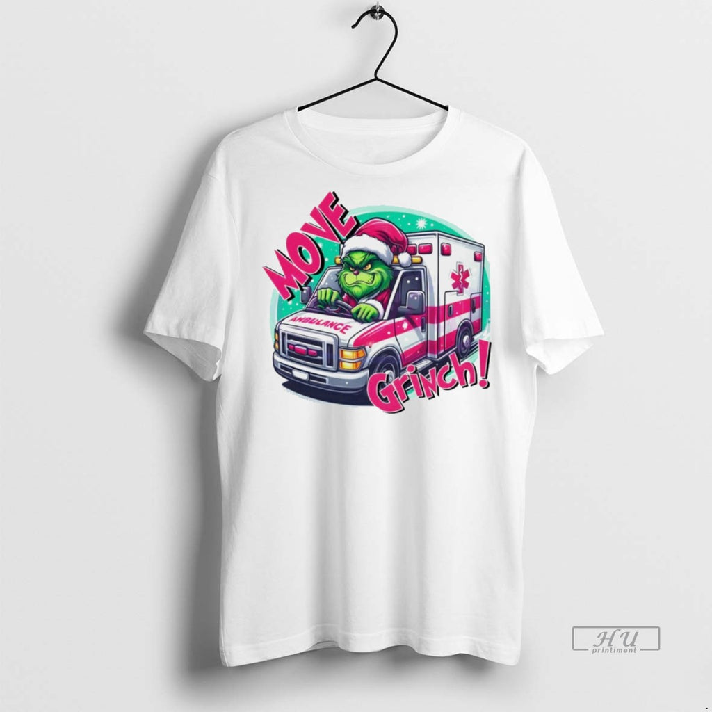 Viral Move Grinch Christmas Ambulance Driver White Tee Shirt Sweater