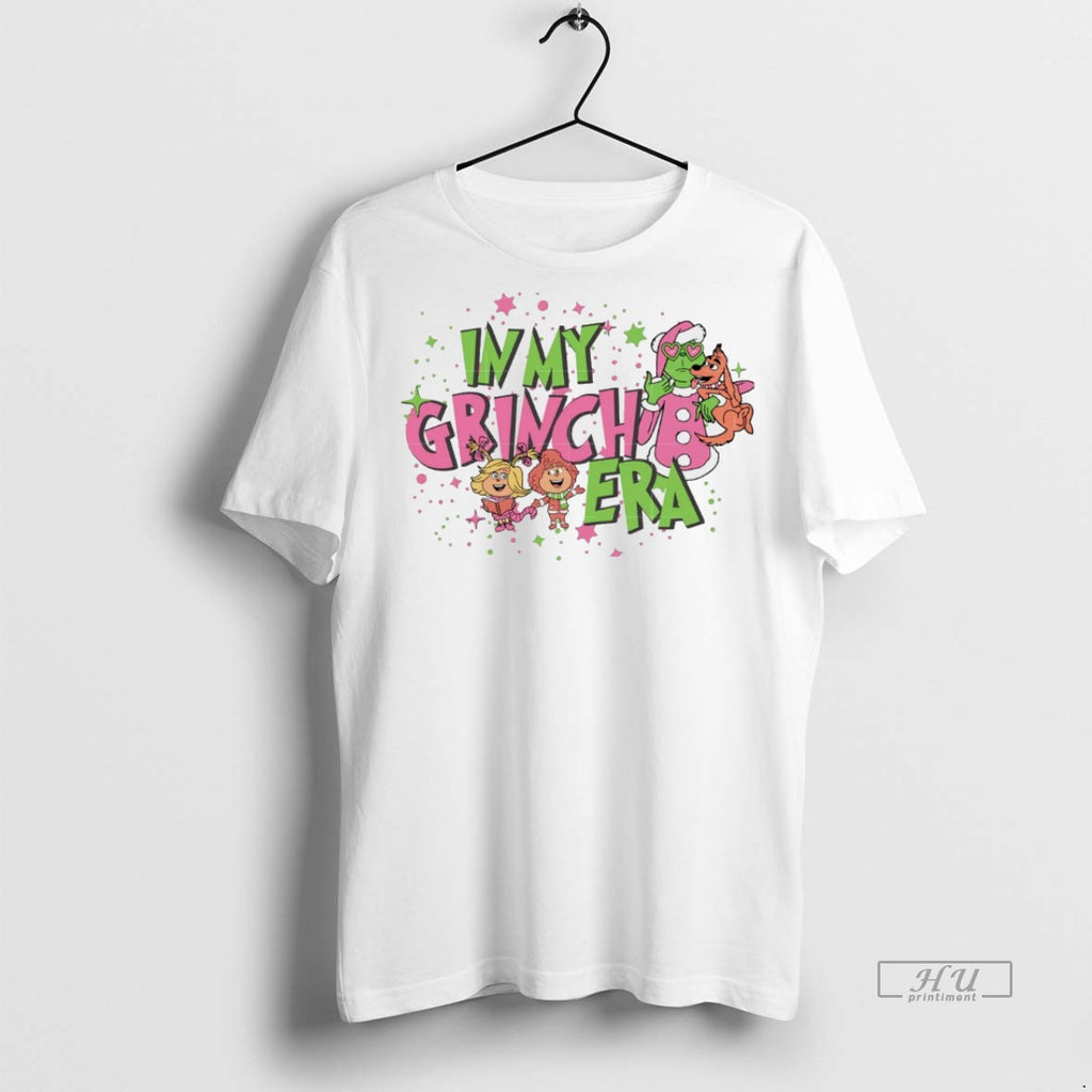 Viral Pink In My Grinch Era Christmas White Tee Shirt Sweater