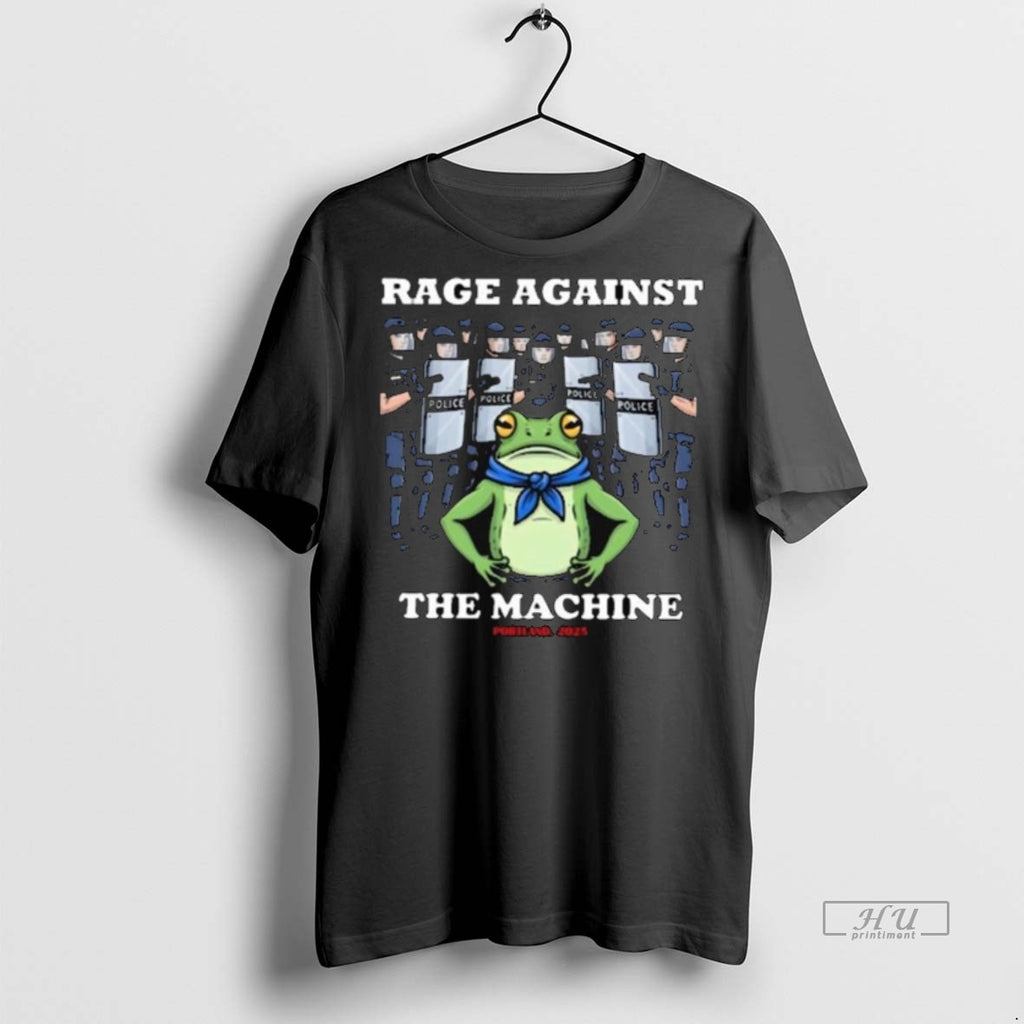 Viral Rage Against The Machine Frog Portland 2025 Protest Portland Frog Protest Long Sleve Tee