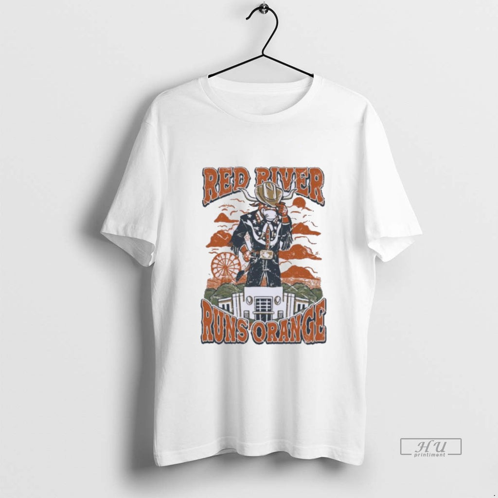 Viral Red River Runs Orange Texas Beat Ou Tee Shirt Sweater
