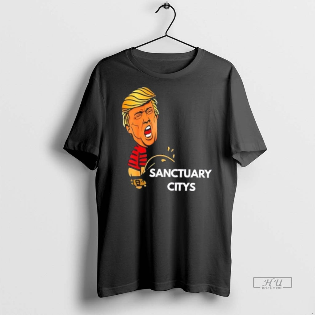 Viral Sanctuary City Opponent Patriotic Law Enforcement Trump Piss On Tee Shirt Sweater