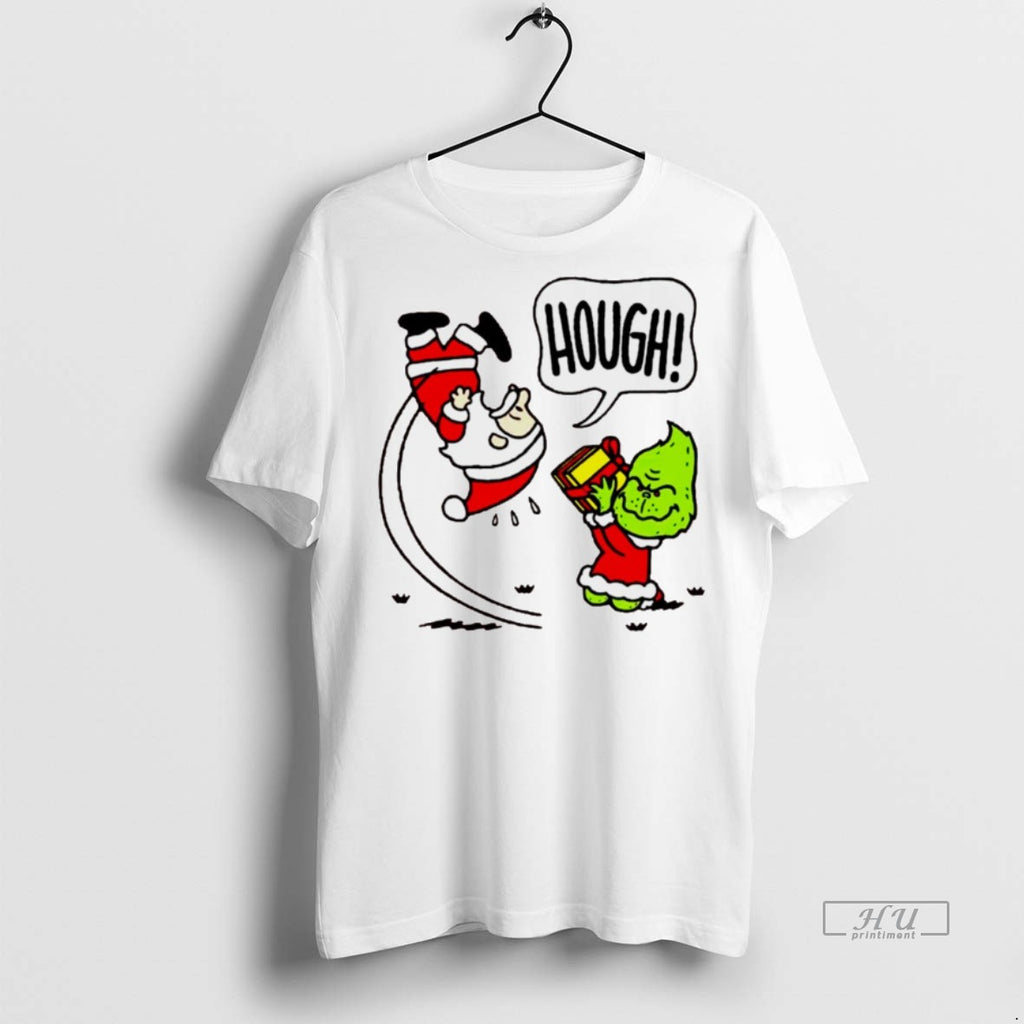 Viral Santa Claus And The Grinch X Peanuts Not Your Gift Hough Christmas White Tee