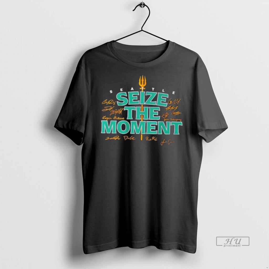 Viral Seattle Mariners Baseball Seize The Moment All Signatures Tee Shirt Sweater