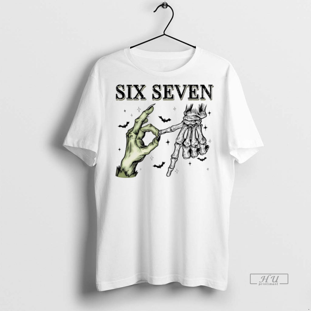 Viral Six Seven 67 Skeleton Hands Halloween Tee Shirt Sweater
