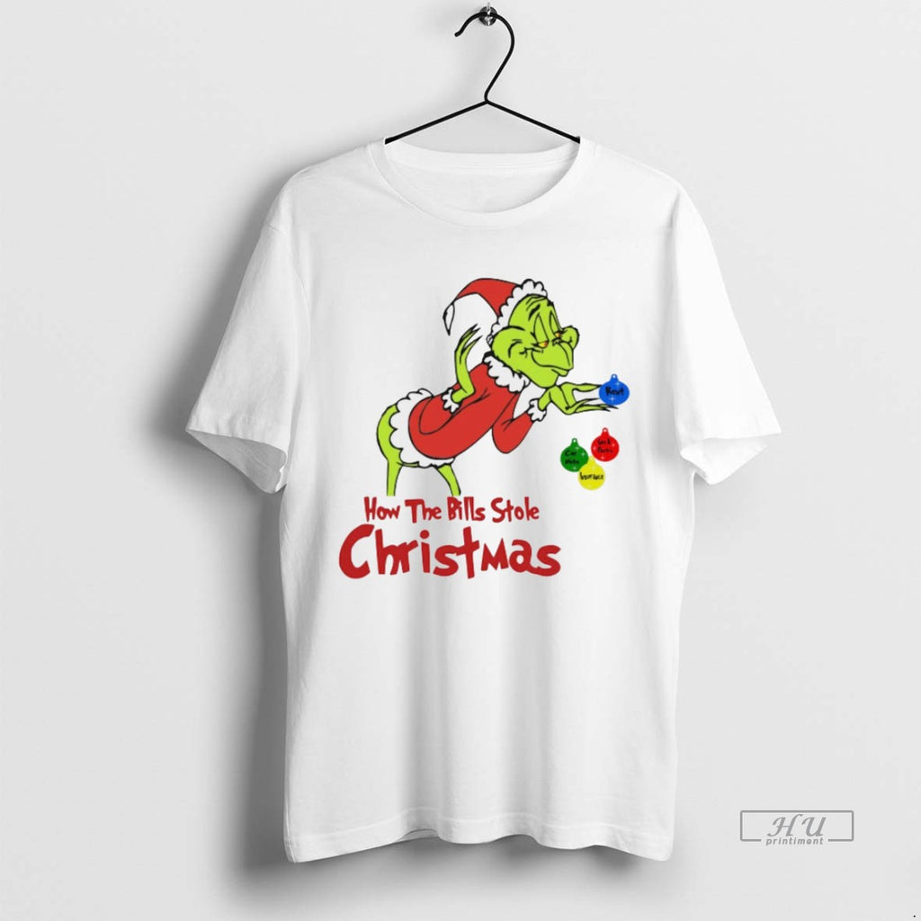 Viral The Grinch How The Bills Stole Christmas White Tee Shirt Sweater