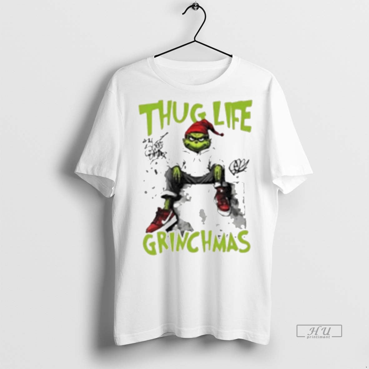 Viral Thug Life Grinch Christmas Friends White Tee Shirt Sweater