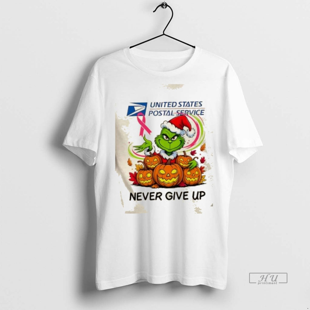 Viral Usps X Grinch Christmas Never Give Up Tee Shirt Sweater