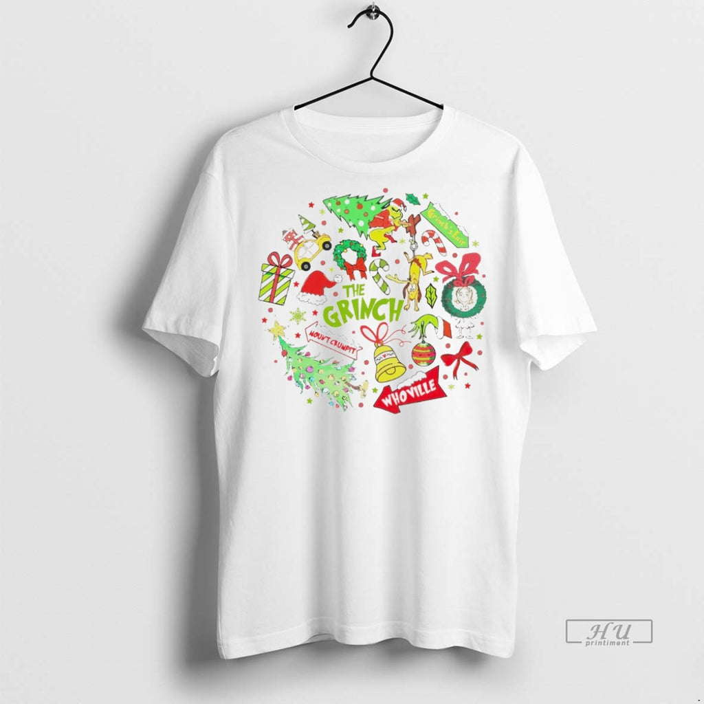 Viral Whoville Grinch Christmas White Tee Shirt Sweater