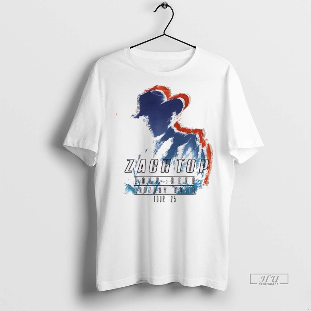 Viral Zach Top Cold Beer Country Music Tour 2025 Tee Shirt Sweater