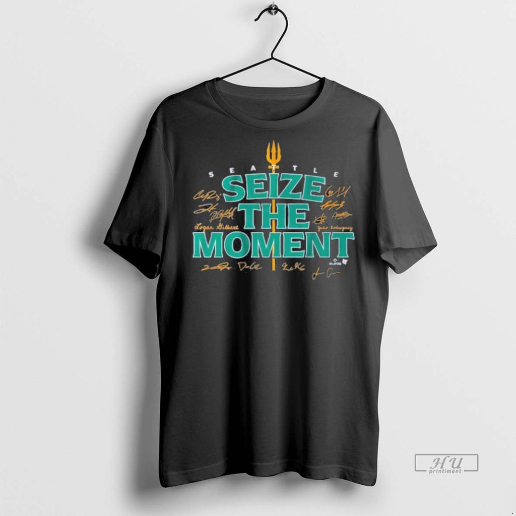 Viral Seattle Mariners Baseball Seize The Moment Signature Tee Shirt Sweater