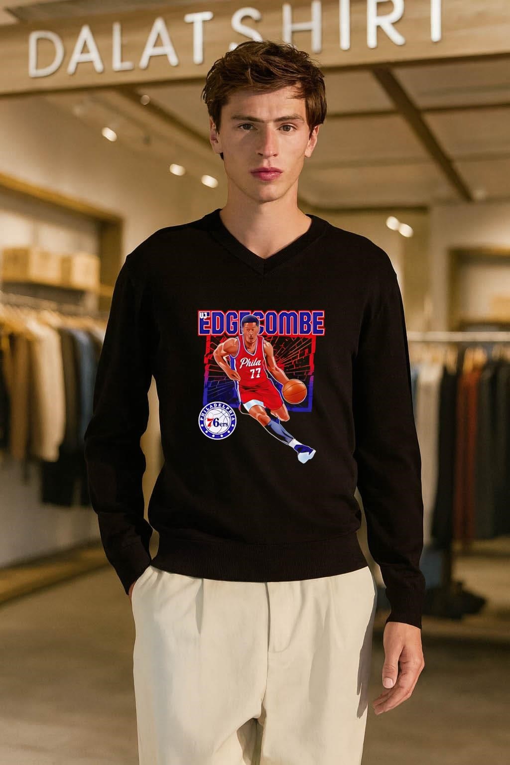 Vj Edgecombe Philadelphia 76ers basketball player action graphic shirt