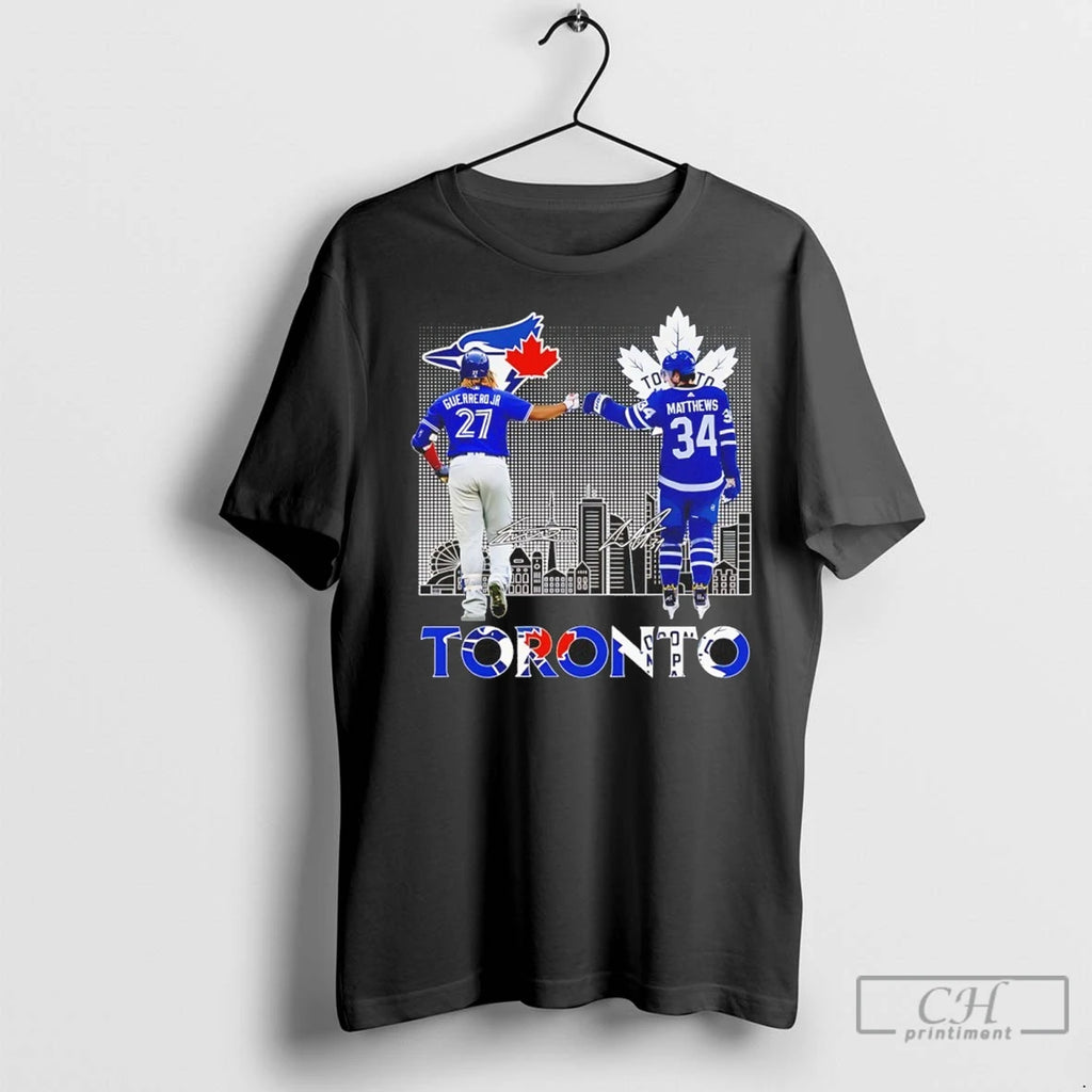 Vladimir Guerrero Jr X Auston Matthews Toronto Sports Teams Signatures T Shirts
