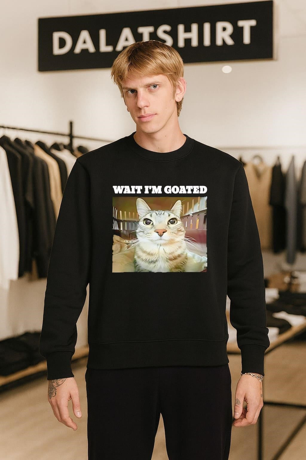 Wait I’m GOATED Funny Tabby Cat Expression shirt