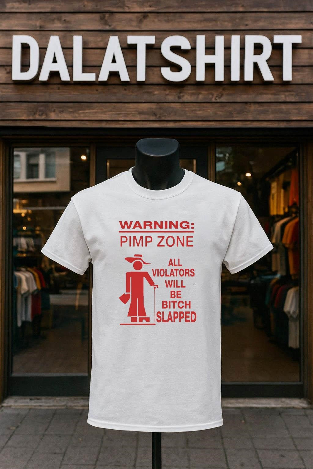 Warning Pimp Zone All Violators Bitch Slapped shirt