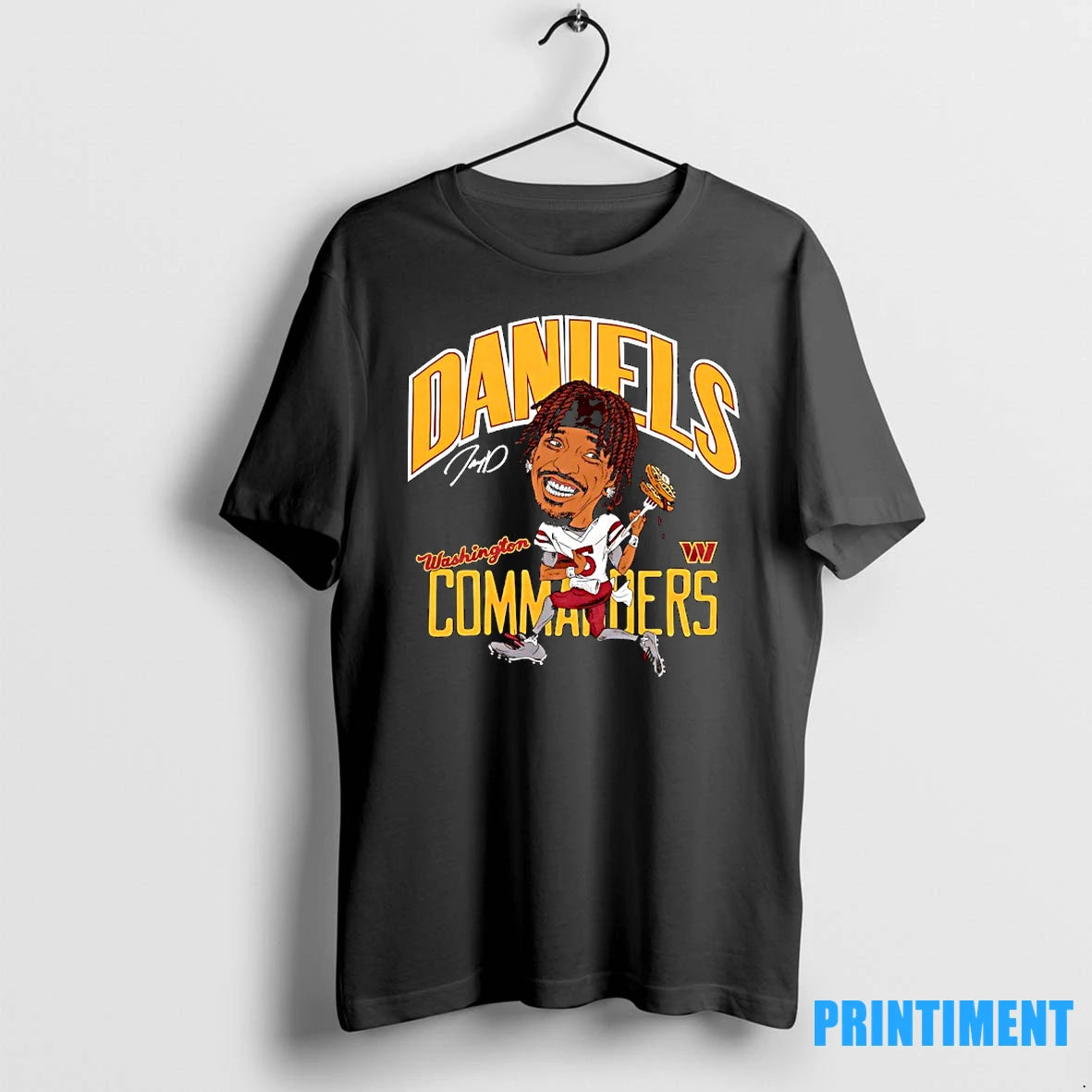Washington Commanders Jayden Daniels Caricature Waffles Signature Tshirts Sweater