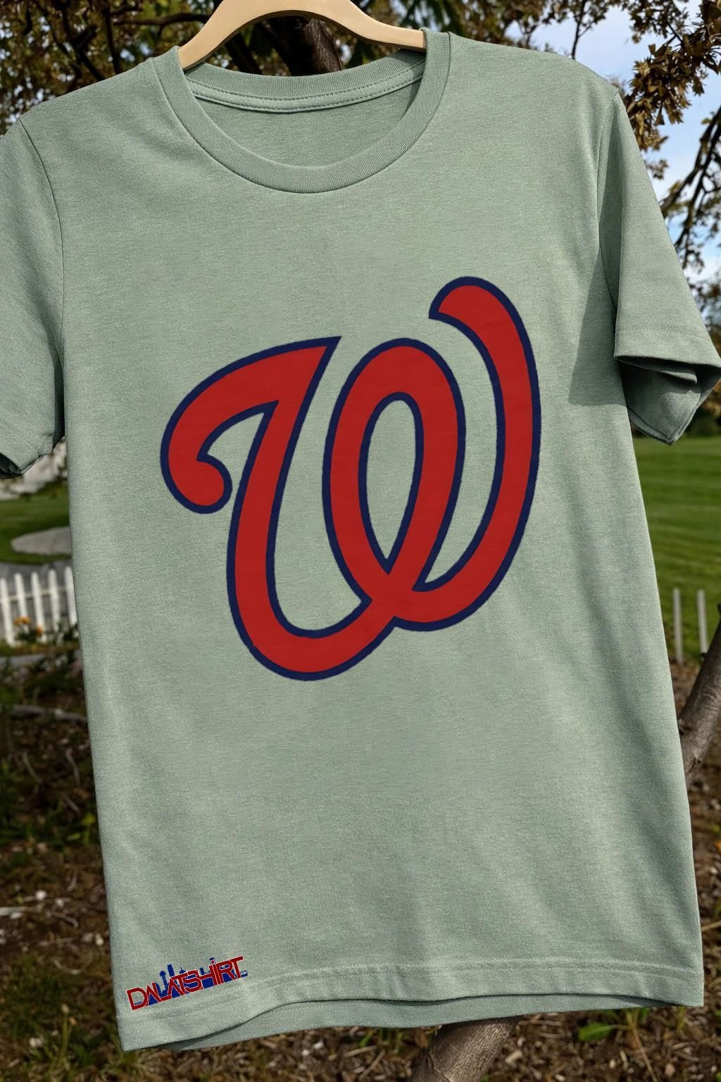 Washington Nationals Baseball Red Script Letter W Logo shirt